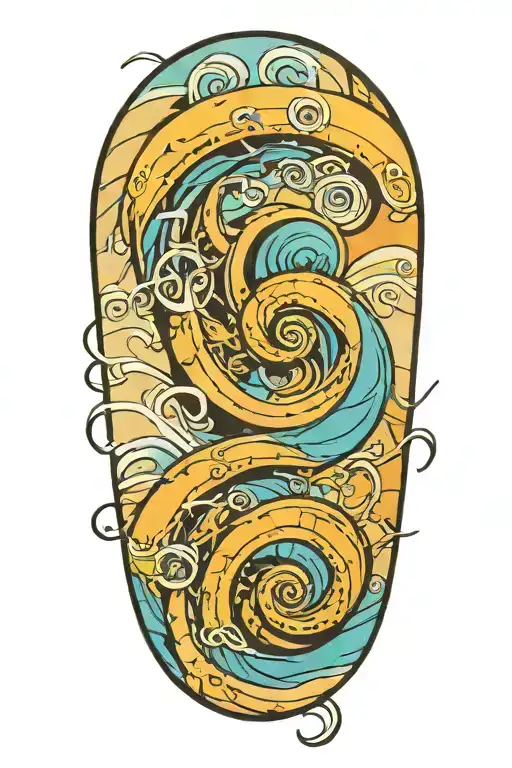 sand worm in dune crash into water tattoo design idea