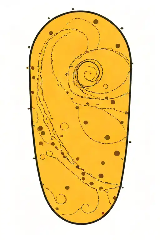 sand worm in dune on top meets water on bottom forming dots tattoo design idea