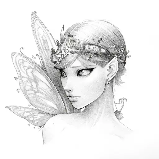 fairy tattoo design idea