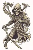 grim reaper with scythe tattoo design idea