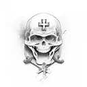 cross with rip mam tattoo design idea