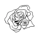 rose with stem, memorial tattoo design idea