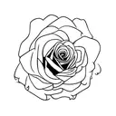 rose with stem, memorial tattoo design idea