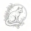 white cat seilor moon tattoo design idea