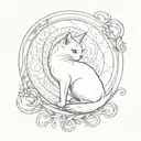 white cat seilor moon tattoo design idea