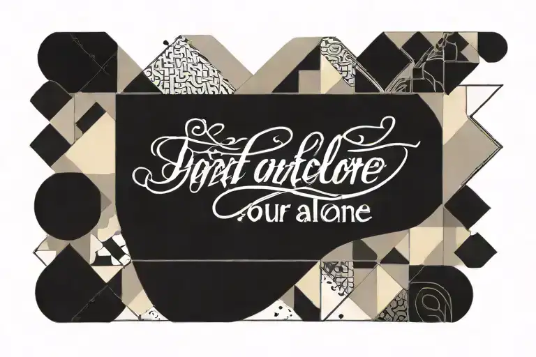 the inscription you are not alone on the surfboard tattoo design idea