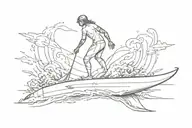 you are not alone on the surfboard tattoo design idea