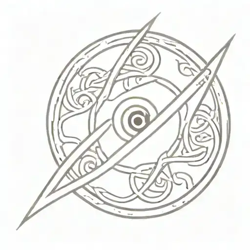 Celtic symbol with evil eye inside tattoo design idea