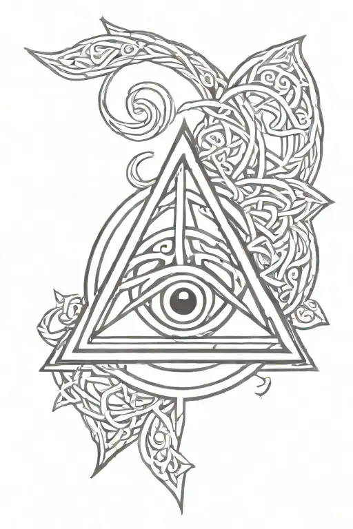 Celtic triquetra evil eye inside tattoo design idea