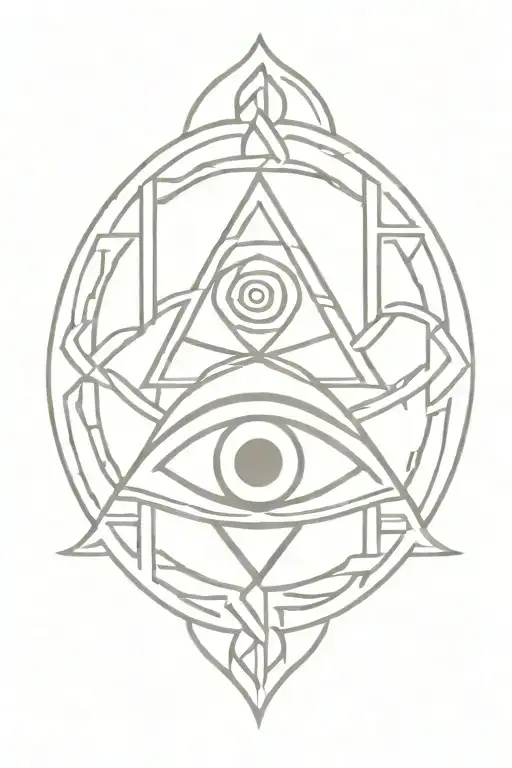 Celtic knot evil eye symbol integrated tattoo design idea