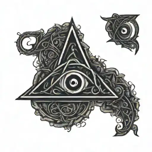 trinity knot Celtic with evil eye symbol tattoo design idea