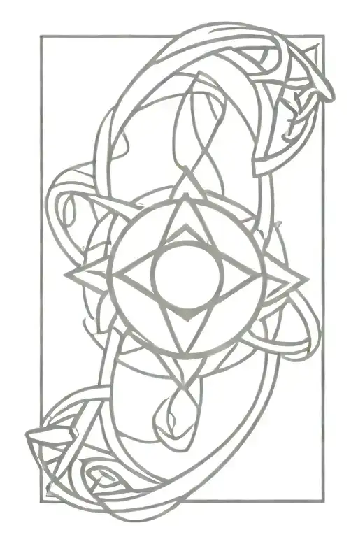 Celtic knot evil eye symbol integrated tattoo design idea