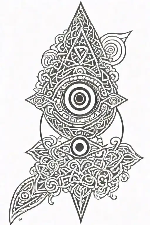 evil eye with Celtic  tattoo design idea