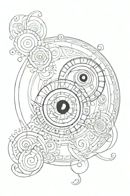 triple spiral evil eye tattoo design idea