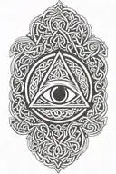 Celtic knot evil eye symbol integrated tattoo design idea