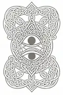 Celtic knot evil eye surrounded protection tattoo design idea