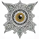 Celtic evil eye tattoo design idea