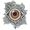Celtic evil eye tattoo design idea