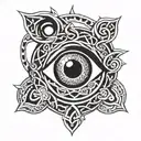 Celtic evil eye tattoo design idea