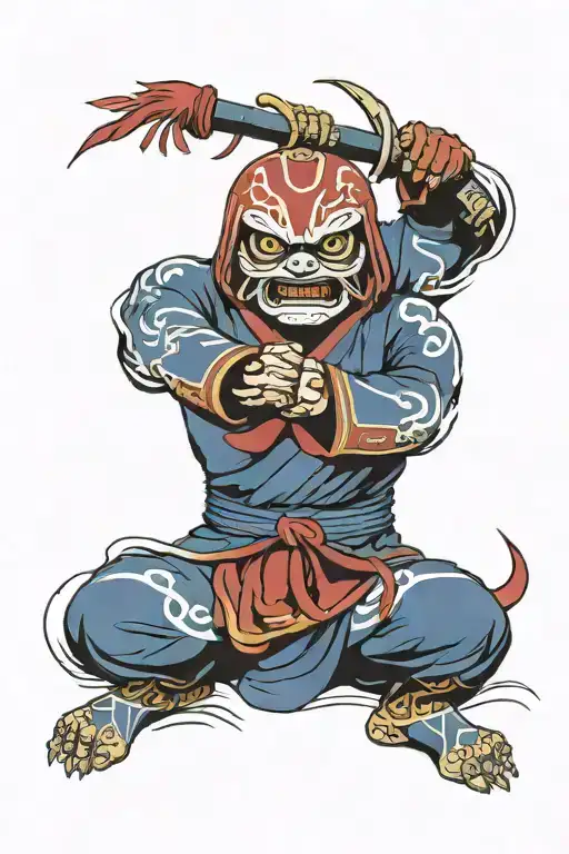 daruma doll gundam tattoo design idea