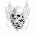 grim cherub tattoo design idea