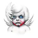 grim cherub tattoo design idea
