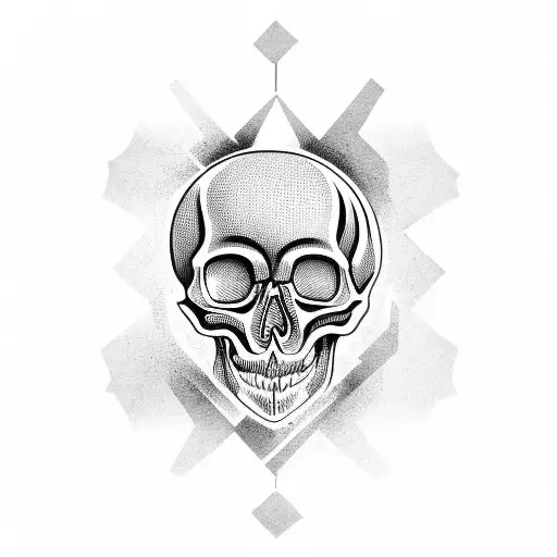 skull, heart, crack tattoo design idea