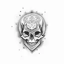 skull, heart, broken  tattoo design idea
