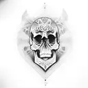 skull, heart, broken  tattoo design idea