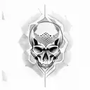 skull, heart, broken  tattoo design idea