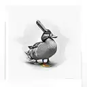 Duck with gun  tattoo design idea