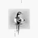 Duck with gun  tattoo design idea