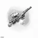 Duck with gun  tattoo design idea