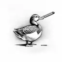 Duck with gun  tattoo design idea