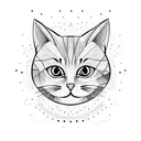cat holding a gun and smiling creepy  tattoo design idea