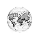 worldmap with kompass and coordinates of Haarlem, Netherlands tattoo design idea