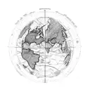 worldmap with kompass and coordinates of Haarlem, Netherlands tattoo design idea