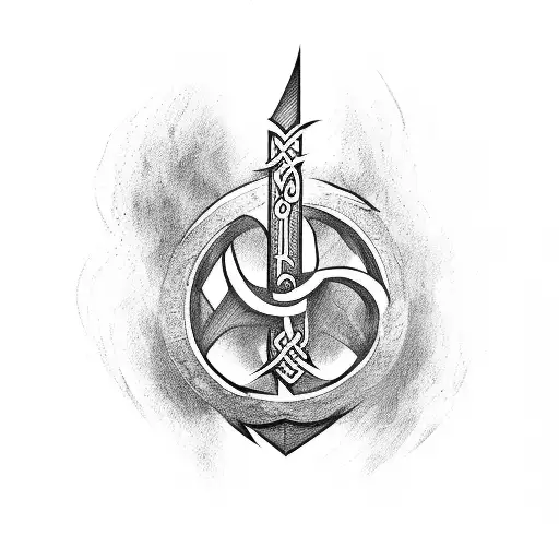 a norse mythology rune that depicts medicine, perservance, strength and patience tattoo design idea