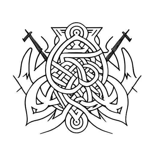 a norse mythology rune that depicts medicine, perservance, strength and patience tattoo design idea