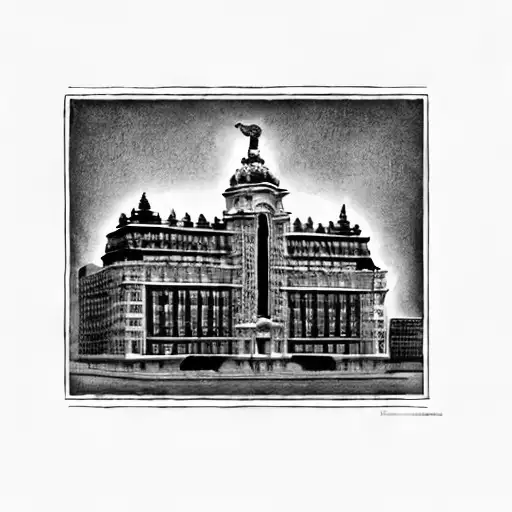 a building in madrid, spain tattoo design idea