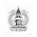 bouddha vs tengu tattoo design idea