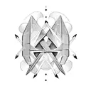 Two intertwined airplanes forming the Gemini symbol tattoo design idea