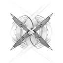 Two intertwined airplanes forming the Gemini symbol tattoo design idea