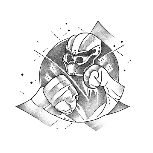 kickboxing and mountain bike tattoo design idea