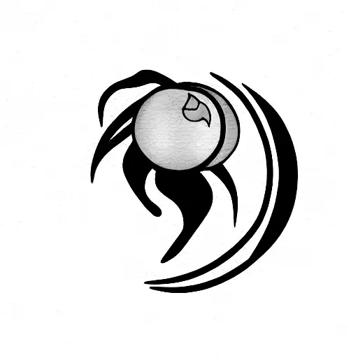 cartoon peach with Scorpio symbol  tattoo design idea