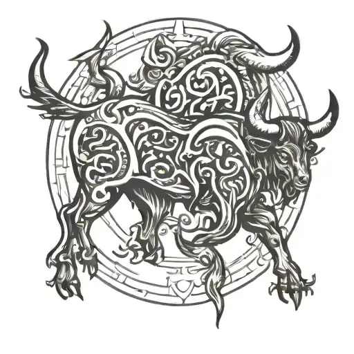 zodiac sign Taurus tattoo design idea