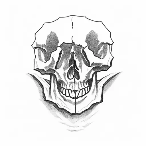 skull hand rock sign tattoo design idea