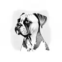 boxer dog tattoo design idea