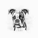 boxer dog tattoo design idea