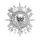 crossed rifles 1776 tattoo design idea